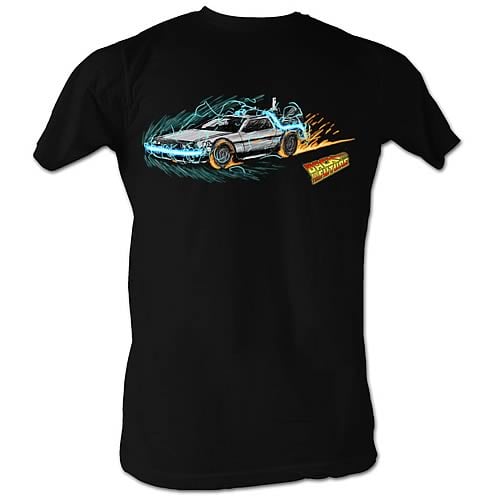 Back to the Future Into Time Painting Black T-Shirt